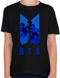 printfashion bts-kék - Gyerek póló - Fekete (5600487)