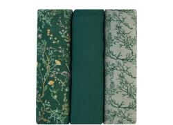 KikkaBoo Муселинови пелени Kikkaboo - 100 х 100 cm, Secret Garden Green, 3 броя (31103010104)