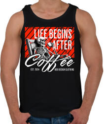 printfashion Life Begins After Coffee - Férfi atléta - Fekete (16854316)