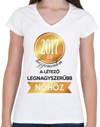 printfashion 2017 - Női V-nyakú póló - Fehér (270824)