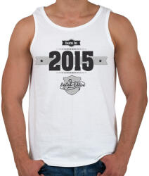 printfashion born-in-2015-(dark&lightgrey) - Férfi atléta - Fehér (477874)