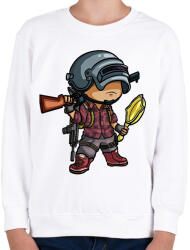 printfashion PUBG - Gyerek pulóver - Fehér (2129649)