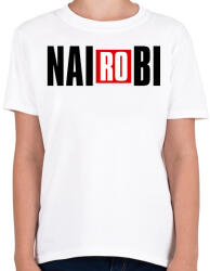 printfashion Nairobi - A nagy pénzrablás - Money Heist - La Casa de Papel - Gyerek póló - Fehér (5762638)