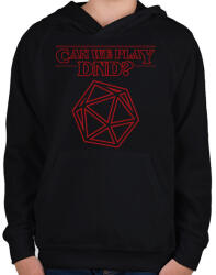 printfashion Stranger Things DnD - Gyerek kapucnis pulóver - Fekete (5463783)