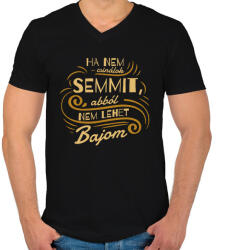 printfashion Ha nem csinálok semmit - Férfi V-nyakú póló - Fekete (7545994)