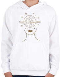 printfashion Mystic girl 3 - Gyerek kapucnis pulóver - Fehér (6277281)