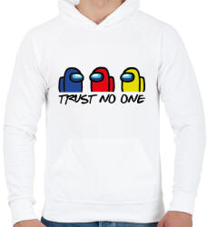 printfashion Among us trust no one - ne bízz senkiben - Férfi kapucnis pulóver - Fehér (4120223)