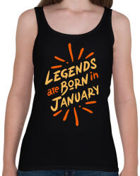 printfashion Legendák januárban születnek - Női atléta - Fekete (5803669)