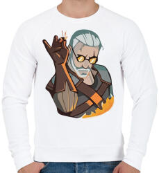 printfashion Geralt - Igni jel - Férfi pulóver - Fehér (5736311)