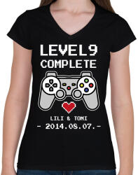 printfashion Gamer évforduló - fehér - Női V-nyakú póló - Fekete (13524970)