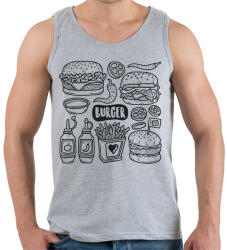 printfashion burger - Férfi atléta - Sport szürke (15720278)