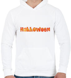 printfashion Halloween logó - Férfi kapucnis pulóver - Fehér (1829364)