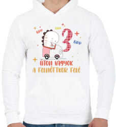 printfashion Bipp bipp, úton vagyok - Számmal - Férfi kapucnis pulóver - Fehér (7946335)