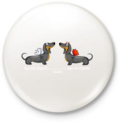 printfashion Egy kis angyal . . . egy kis piszok! " - Kitűző, hűtőmágnes - Fehér (13415877)