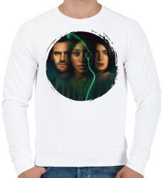 printfashion Behind her eyes - Férfi pulóver - Fehér (4669541)