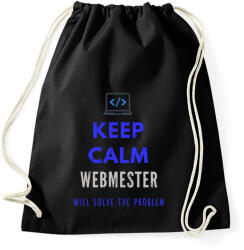 printfashion KEEP CALM WEBMASTER - Sportzsák, Tornazsák - Fekete (2371060)