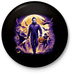 printfashion Halloween Michael Myers - Kitűző, hűtőmágnes - Fekete (16820273)