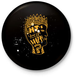 printfashion What's your dream? - Kitűző, hűtőmágnes - Fekete (7668316)