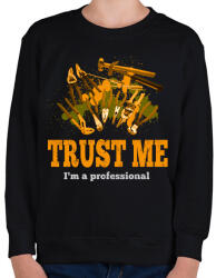 printfashion trust me - Gyerek pulóver - Fekete (2371728)