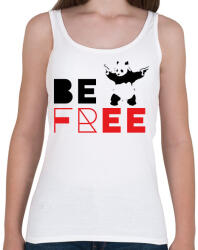 printfashion Be free - Banksy panda - Női atléta - Fehér (7099745)