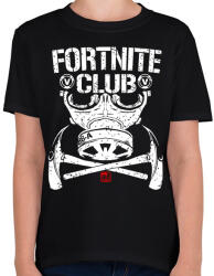 printfashion Fortnite Club - Gyerek póló - Fekete (947210)
