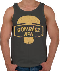 printfashion Gombász apa ajándék - Férfi atléta - Sötétszürke (11613795)