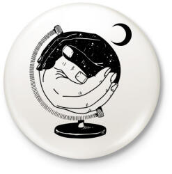 printfashion Új világ - Kitűző, hűtőmágnes - Fehér (3074957)