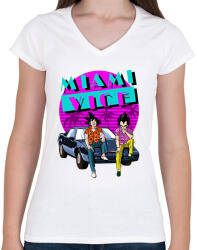 printfashion Dragon Ball Miami Vice - Női V-nyakú póló - Fehér (1694258)