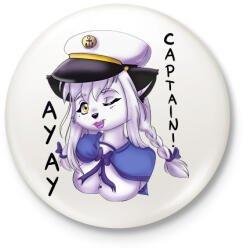 printfashion Matróz blúzban - Kitűző, hűtőmágnes - Fehér (10081019)