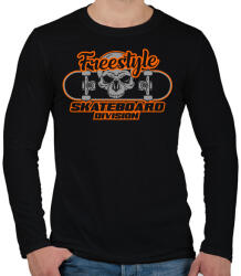 printfashion Freestyle gördeszkás - Férfi hosszú ujjú póló - Fekete (5340620)