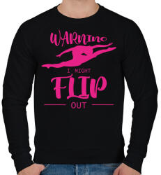 printfashion Warning - I might flip out - Férfi pulóver - Fekete (7161162)
