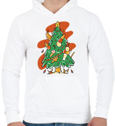 printfashion Fagyis karácsonyfa - Férfi kapucnis pulóver - Fehér (13994694)