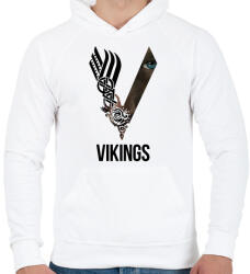printfashion V - Vikings - Férfi kapucnis pulóver - Fehér (6287607)