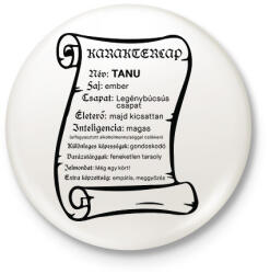 printfashion Karakterlap tanu - Kitűző, hűtőmágnes - Fehér (13843763)
