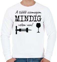 printfashion Túlélő csomag - Táska minta - Férfi pulóver - Fehér (7003412)