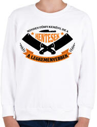 printfashion A hentesek a legkeményebbek - Gyerek pulóver - Fehér (9387652)