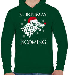 printfashion Christmas is coming! - Férfi kapucnis pulóver - Sötétzöld (449806)