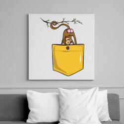 printfashion ZSEB-Majom fenék - Vászonkép - Fehér (6621536)