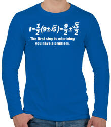 printfashion Math - Férfi hosszú ujjú póló - Királykék (277837)