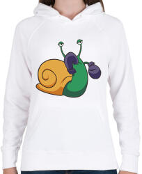 printfashion Bokszoló csiga - Női kapucnis pulóver - Fehér (6151095)