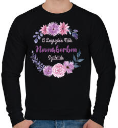 printfashion A legszebb nők novemberben születtek - Férfi pulóver - Fekete (2882722)
