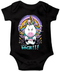 printfashion Rokker unikornis - Baba Body - Fekete (3623904)
