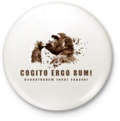 printfashion Gondolkodom tehát vagyok - Kitűző, hűtőmágnes - Fehér (3079453)