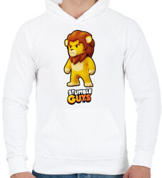 printfashion Stumble Guys - Leonidas - Férfi kapucnis pulóver - Fehér (16084420)