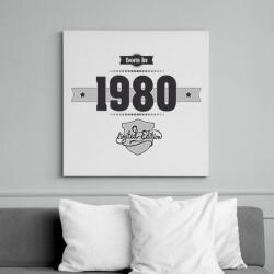 printfashion born-in-1980-(dark&lightgrey) - Vászonkép - Fehér (6622575)