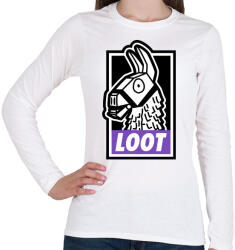 printfashion Fortnite Llama Loot - Női hosszú ujjú póló - Fehér (1096227)