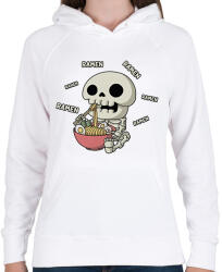 printfashion Ramen és csontváz - Női kapucnis pulóver - Fehér (13360707)