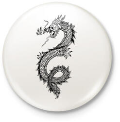 printfashion sárkány - Kitűző, hűtőmágnes - Fehér (7471147)