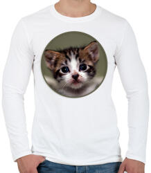 printfashion Kiscica - Férfi hosszú ujjú póló - Fehér (1025008)