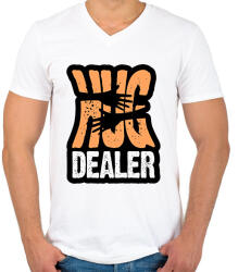 printfashion Hug Dealer - Férfi V-nyakú póló - Fehér (1673012)